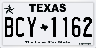 TX license plate BCY1162