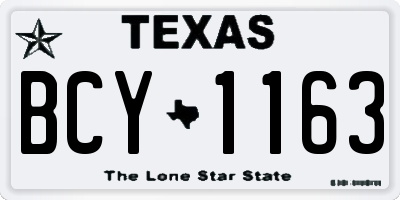 TX license plate BCY1163