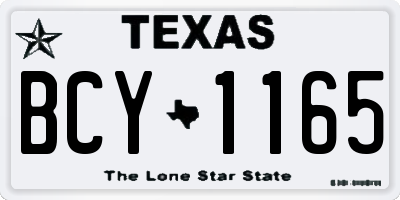 TX license plate BCY1165