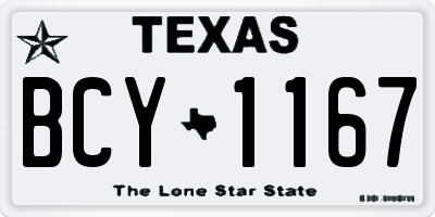 TX license plate BCY1167