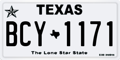TX license plate BCY1171