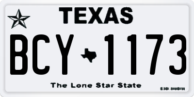 TX license plate BCY1173