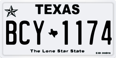 TX license plate BCY1174