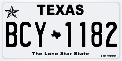 TX license plate BCY1182