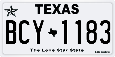 TX license plate BCY1183