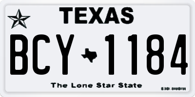TX license plate BCY1184