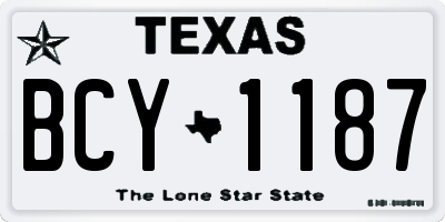 TX license plate BCY1187