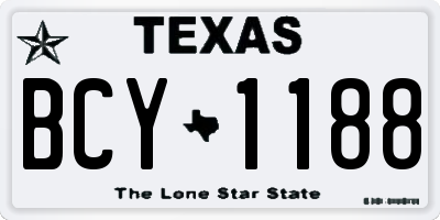 TX license plate BCY1188