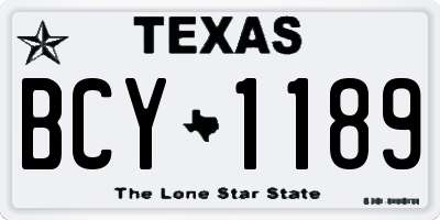 TX license plate BCY1189