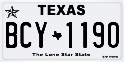 TX license plate BCY1190