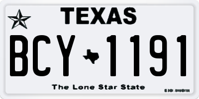 TX license plate BCY1191