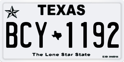 TX license plate BCY1192