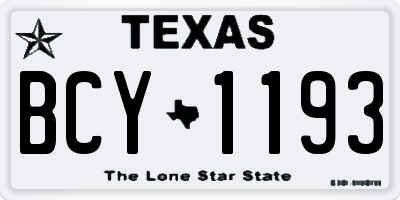 TX license plate BCY1193