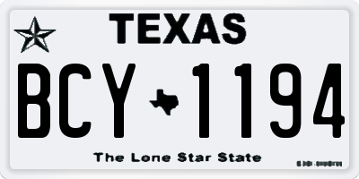 TX license plate BCY1194