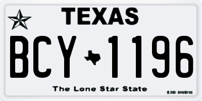 TX license plate BCY1196