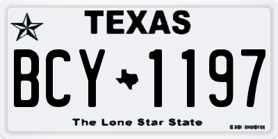 TX license plate BCY1197