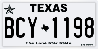 TX license plate BCY1198