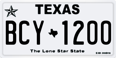 TX license plate BCY1200