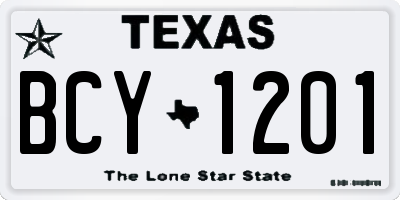 TX license plate BCY1201