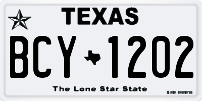 TX license plate BCY1202