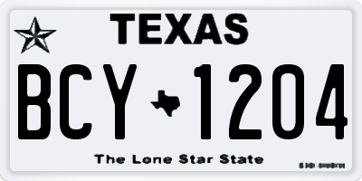 TX license plate BCY1204