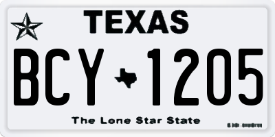 TX license plate BCY1205