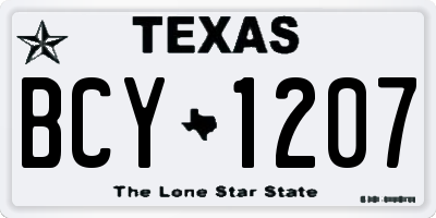 TX license plate BCY1207