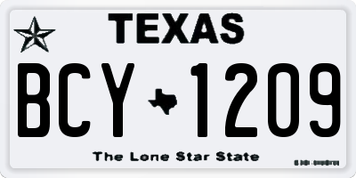 TX license plate BCY1209