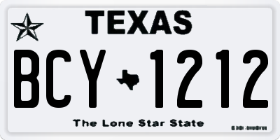 TX license plate BCY1212