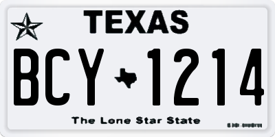 TX license plate BCY1214
