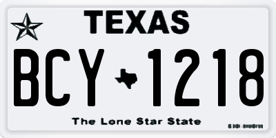 TX license plate BCY1218