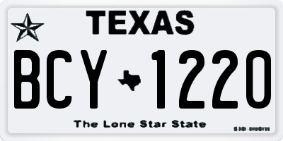 TX license plate BCY1220