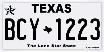 TX license plate BCY1223