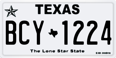 TX license plate BCY1224
