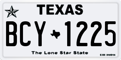 TX license plate BCY1225