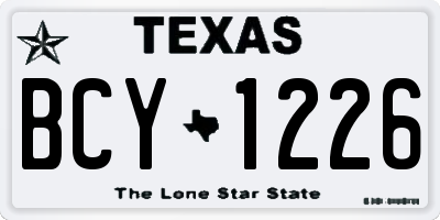TX license plate BCY1226