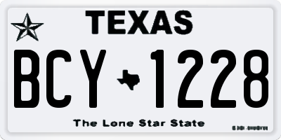 TX license plate BCY1228