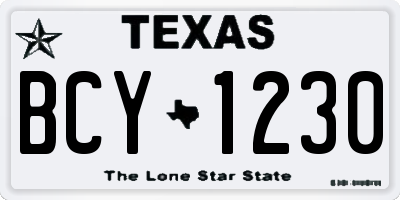 TX license plate BCY1230