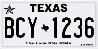 TX license plate BCY1236