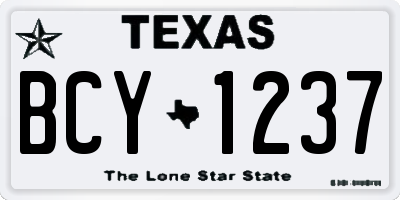 TX license plate BCY1237