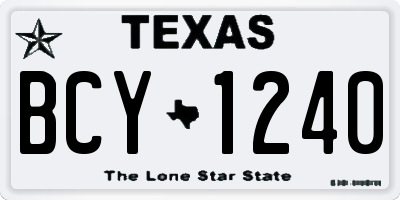 TX license plate BCY1240
