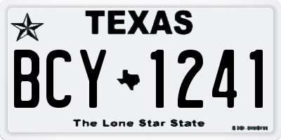 TX license plate BCY1241
