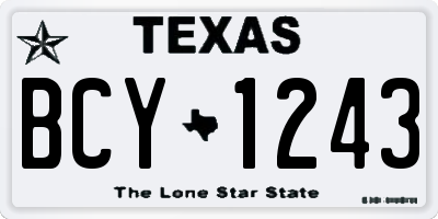 TX license plate BCY1243