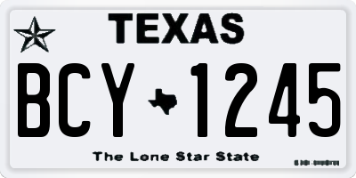 TX license plate BCY1245