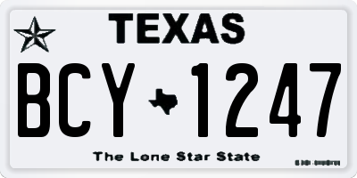 TX license plate BCY1247