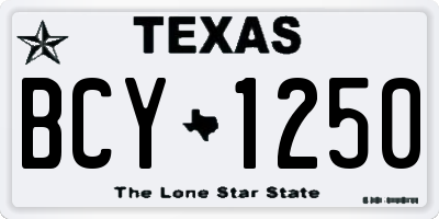 TX license plate BCY1250