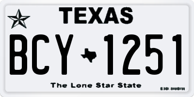 TX license plate BCY1251