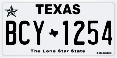 TX license plate BCY1254