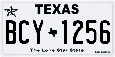 TX license plate BCY1256