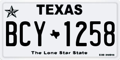 TX license plate BCY1258